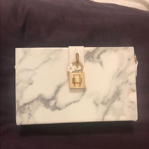 Faux marble clutch